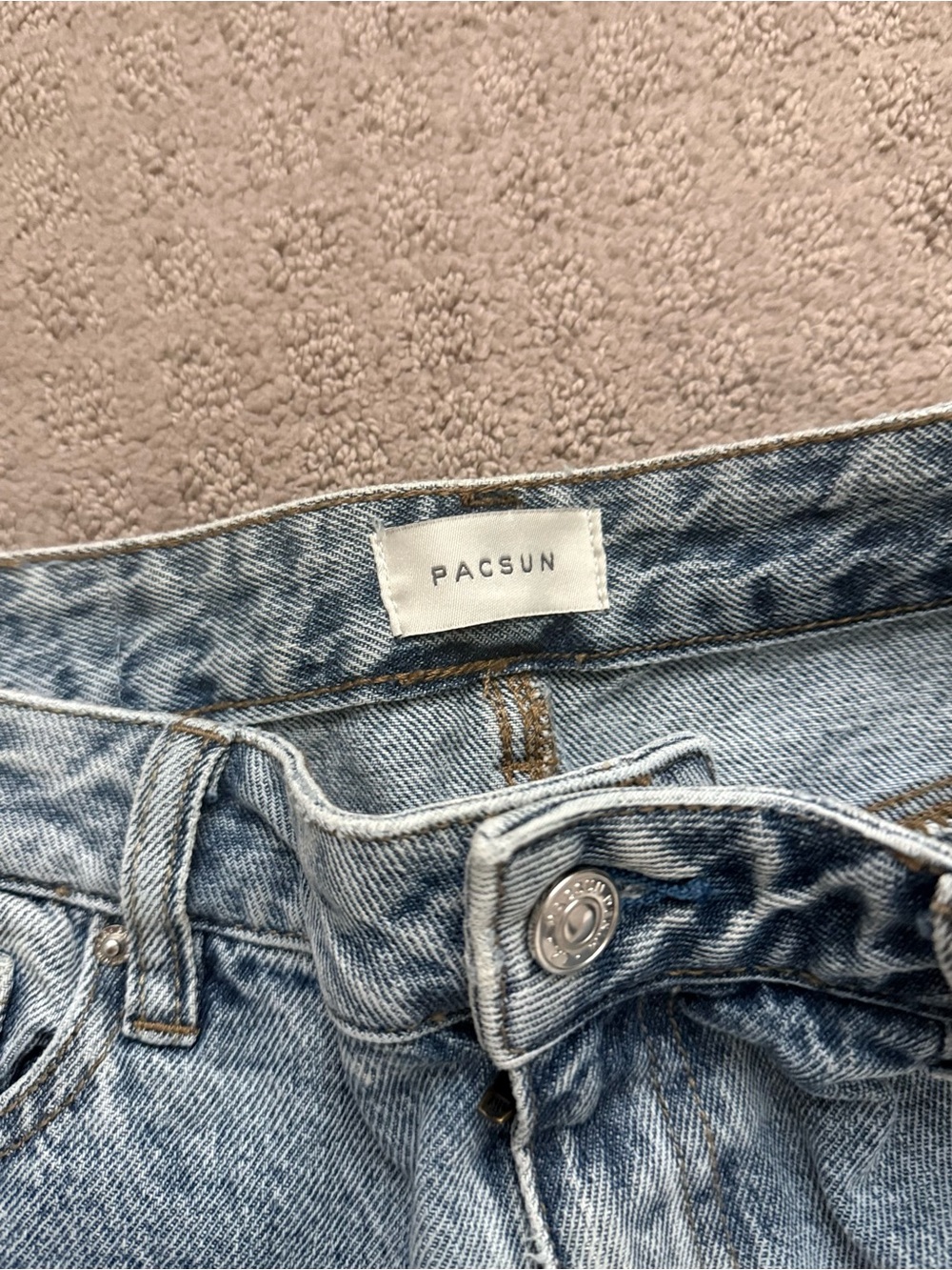 PacSun Light Blue Straight-Leg Jeans with Studded Butterfly Details - Picture 6 of 9